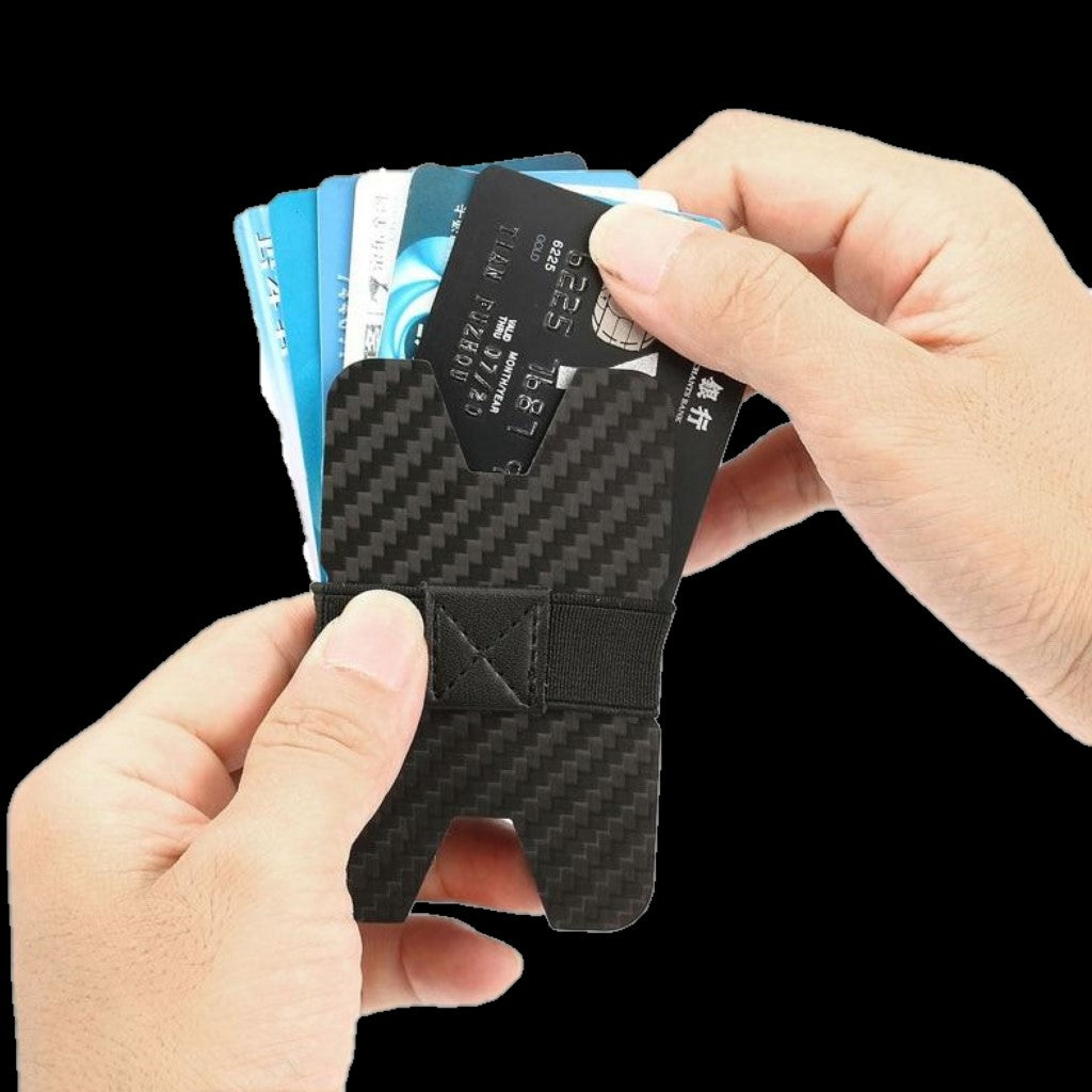 Double Clip Carbon Fiber Card Holder
